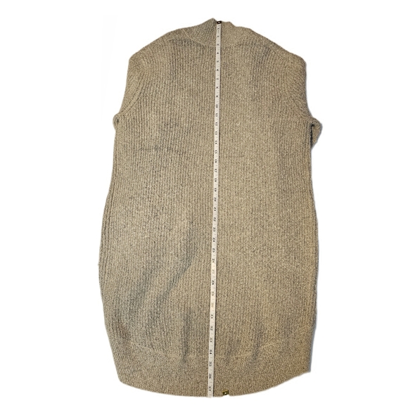 Hinge Sweater Womens Gray Cardigan Open Front Balloon Sleeve Long Seattle - Picture 13 of 15